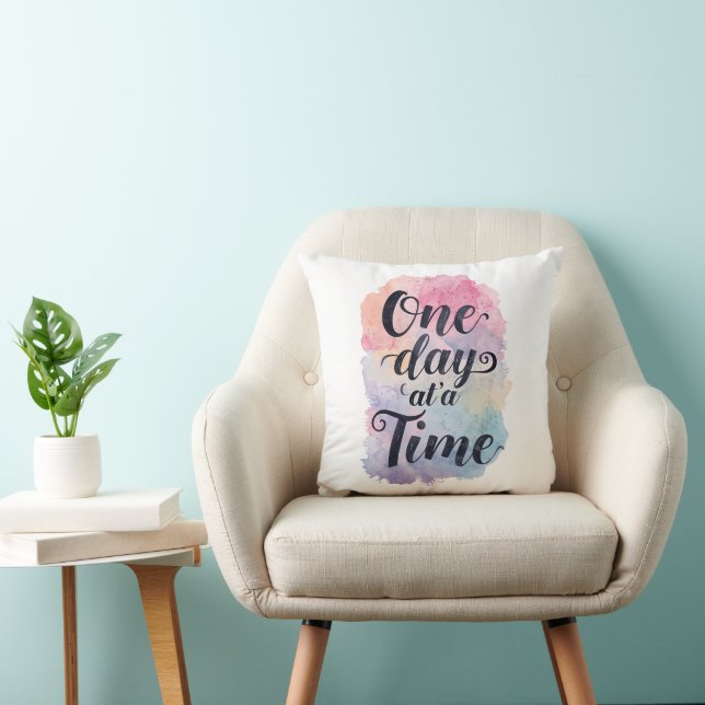 Gentle Watercolor Motivational Message Cushion (Chair)