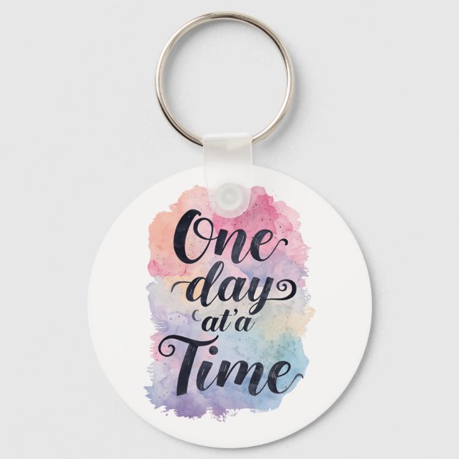 Gentle Watercolor Motivational Message Key Ring (Front)