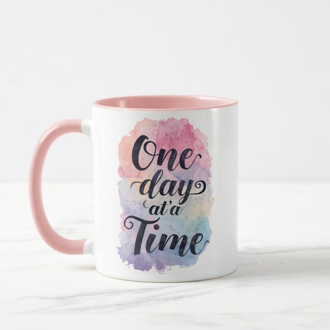 Gentle Watercolor Motivational Message Mug (Left)