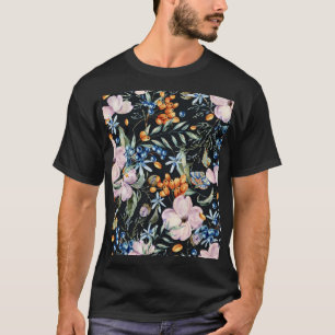 Gentle Watercolor: Pink Floral Berries T-Shirt