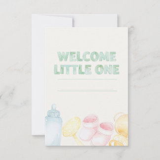 Gentle Watercolor Welcome Little One Baby Shower  Card