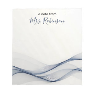 Gentle Wavy Lines Teacher Appreciation Custom Notepad