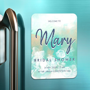Gentle wedding turquoise aesthetic bridal shower i magnet
