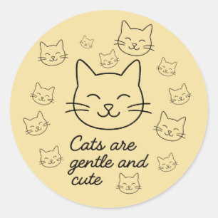 Gentle Whiskers Classic Round Sticker