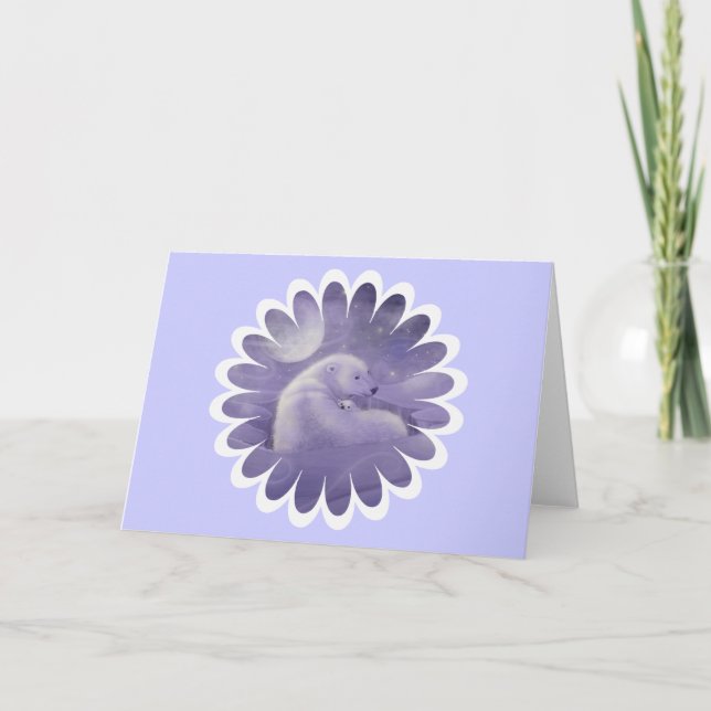Gentle Winter Polar Bears Holiday Card (Front)