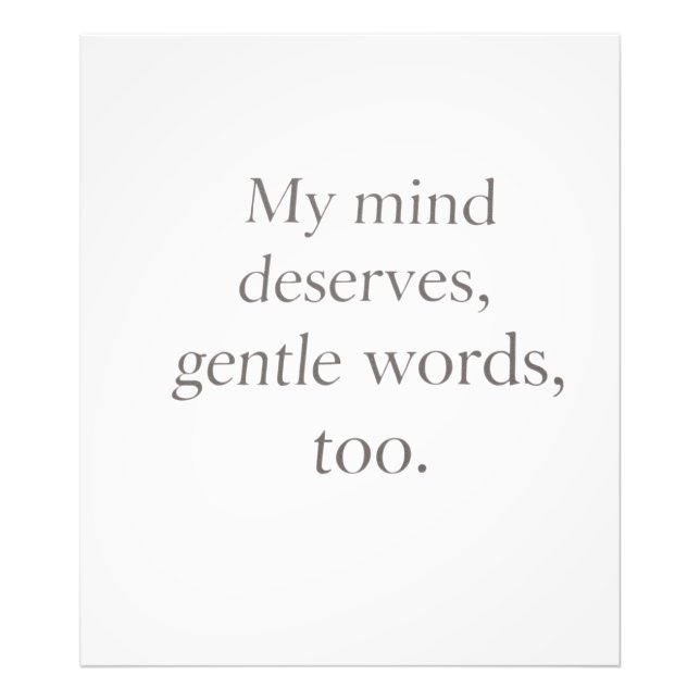 Gentle Words Self-Care Quote  Photo Print (Front)