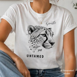 Gentle Yet Untamed Cheetah Minimalist Wild Animal T-Shirt