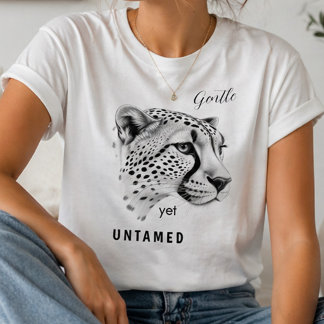 Gentle Yet Untamed Cheetah Minimalist Wild Animal  T-Shirt