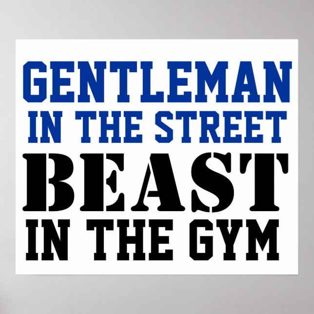 Gentleman and Beast Workout Motivation Poster (Front)