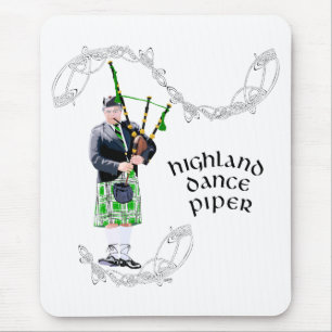 Gentleman Bagpiper in Green Kilt Mouse Mat
