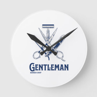 Gentleman Barber Shop Round Clock