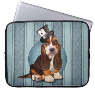 Gentleman Basset Hound Puppy Laptop Sleeve