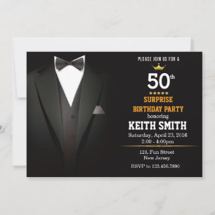 Gentleman Birthday invitation