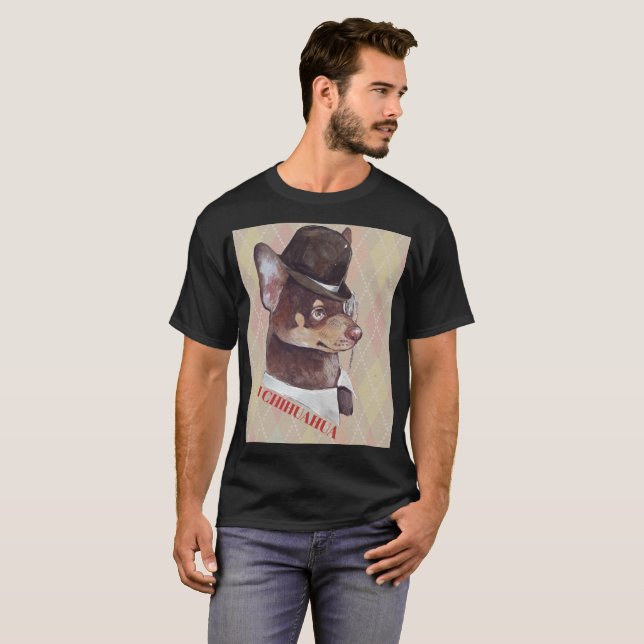 Gentleman Chihuahua Dog T-Shirt (Front Full)