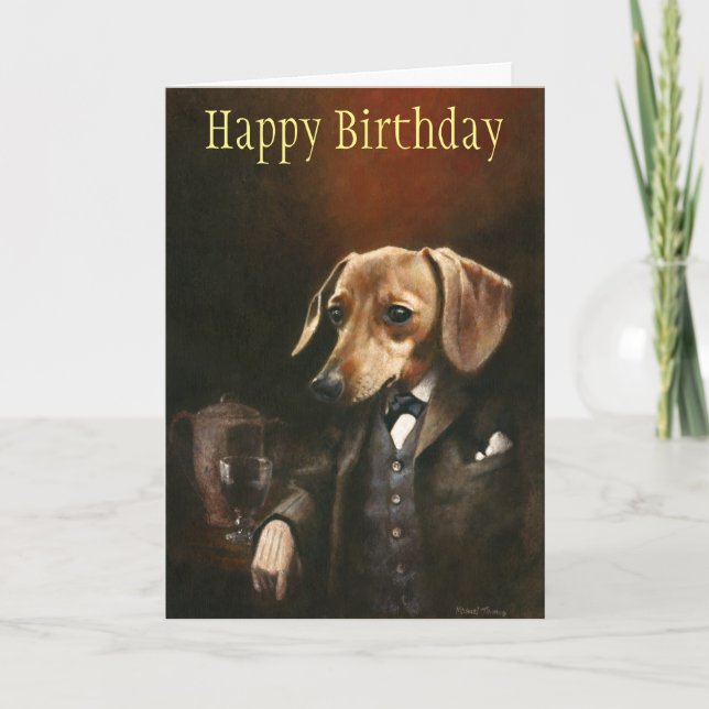 Gentleman Dachshund Birthday Card (Front)