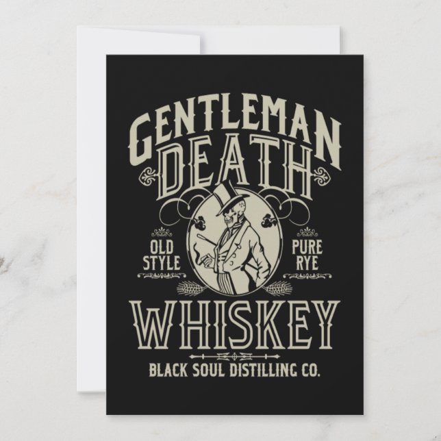 Gentleman Death Old Style Pure Rye Whiskey Thank You Card (Front)
