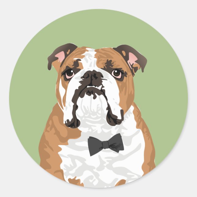 Gentleman English Bulldog Sticker for Dog Lovers (Front)