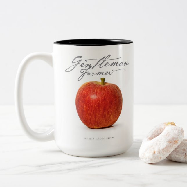 Gentleman Farmer 15 oz. Coffee Mug (apple) (With Donut)
