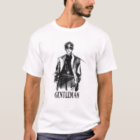 Gentleman Fashion Sketch Art T-Shirt - Stylish Men