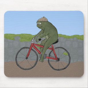 Gentleman Frog on a Bicycle Mousepad