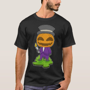 Gentleman Halloween Pumpkin Candle T-Shirt