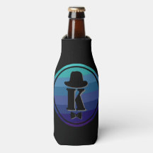 Gentleman hat bow blue ombre name initial monogram