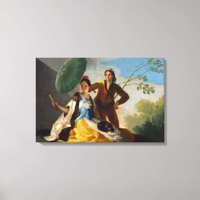 Gentleman Holding a Parasol for a Spanish Beauty Canvas Print (Front)