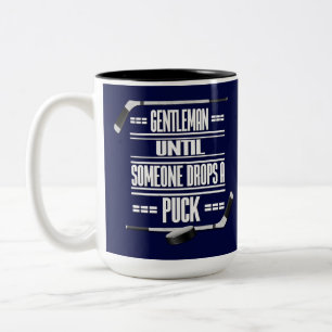 Gentleman Ice Hockey Humour Navy Blue Two-Tone Coffee Mug