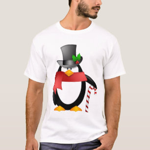 Gentleman Penguin with Top Hat and Candy Cane