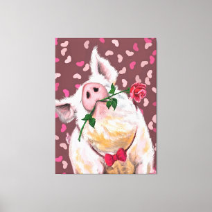 Gentleman Pig Canvas Print
