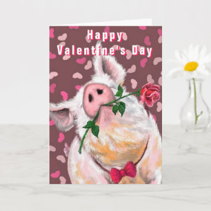 Gentleman Pig - Fun - Happy Valentine's Day Card
