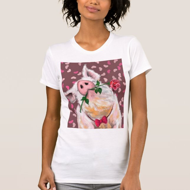 Gentleman Pig Funny T-Shirt (Front)