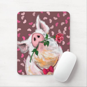 Gentleman Pig - Romantic - Funny Mouse Mat