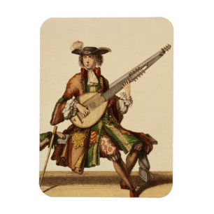 Gentleman Playing the Angelica, fashion plate, c.1 Magnet