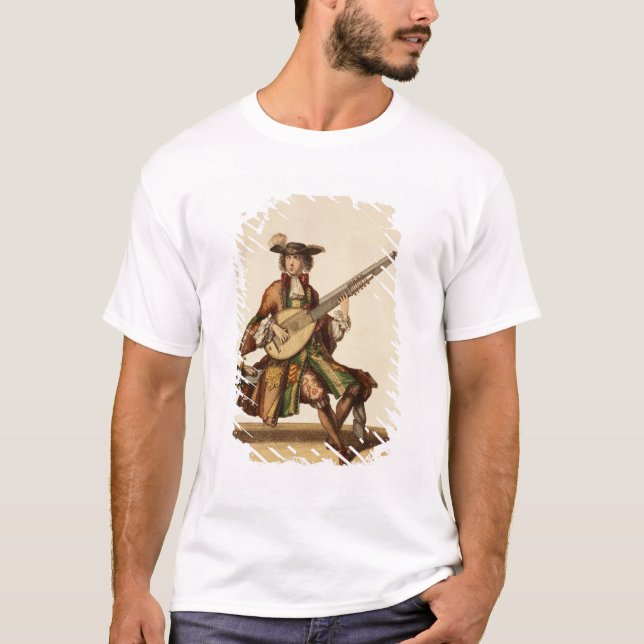 Gentleman Playing the Angelica, fashion plate, c.1 T-Shirt (Front)