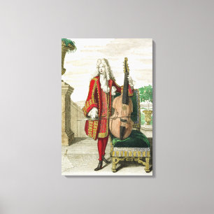 Gentleman playing the cello, published c.1688-90 ( canvas print