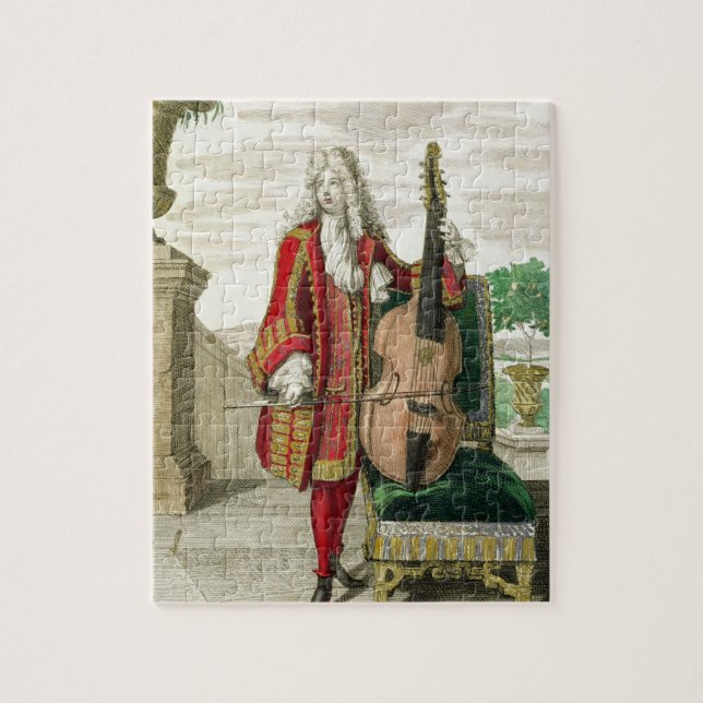 Gentleman playing the cello, published c.1688-90 ( jigsaw puzzle (Vertical)