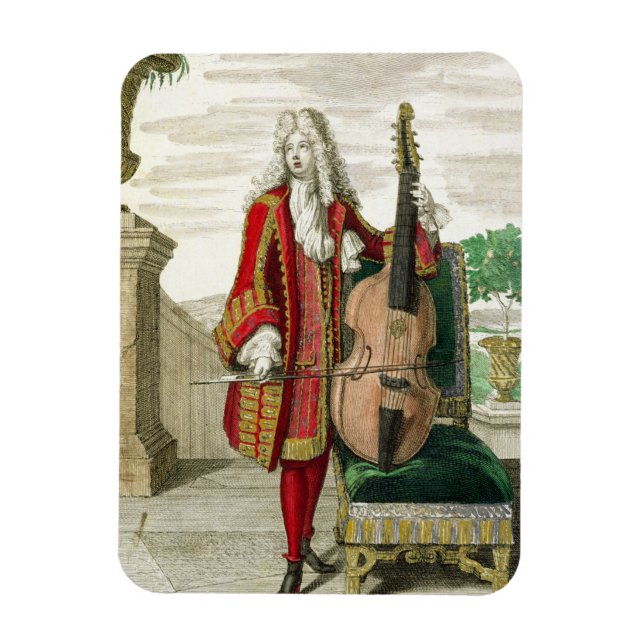 Gentleman playing the cello, published c.1688-90 ( magnet (Vertical)