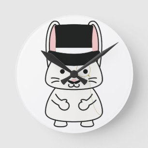 Gentleman Rabbit Round Clock