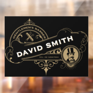 Gentleman’s Victorian Barbershop  Window Cling