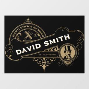 Gentleman’s Victorian Barbershop Window Cling