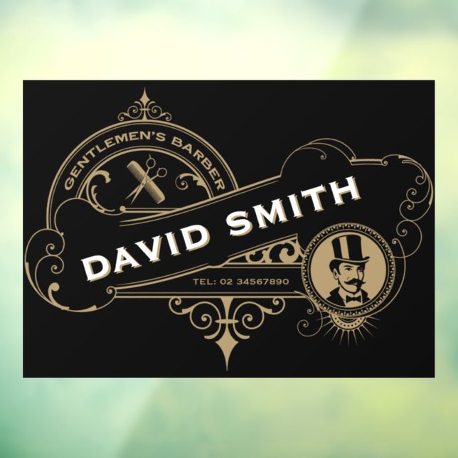 Gentleman’s Victorian Barbershop  Window Cling (Sheet 3)