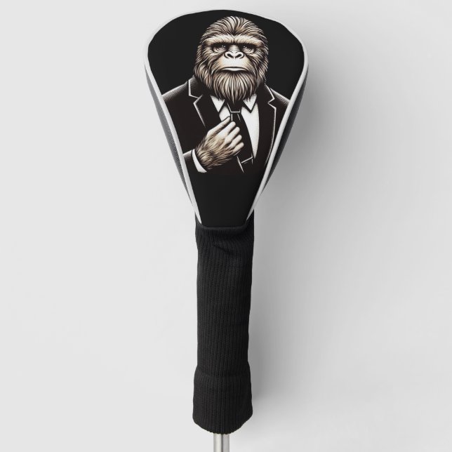 Gentleman Sasquatch - Funny Bigfoot Golf Head Cover (Front)