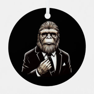 Gentleman Sasquatch - Funny Bigfoot Metal Tree Decoration