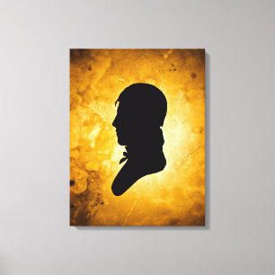 "Gentleman Silhouette on Gold" canvas print