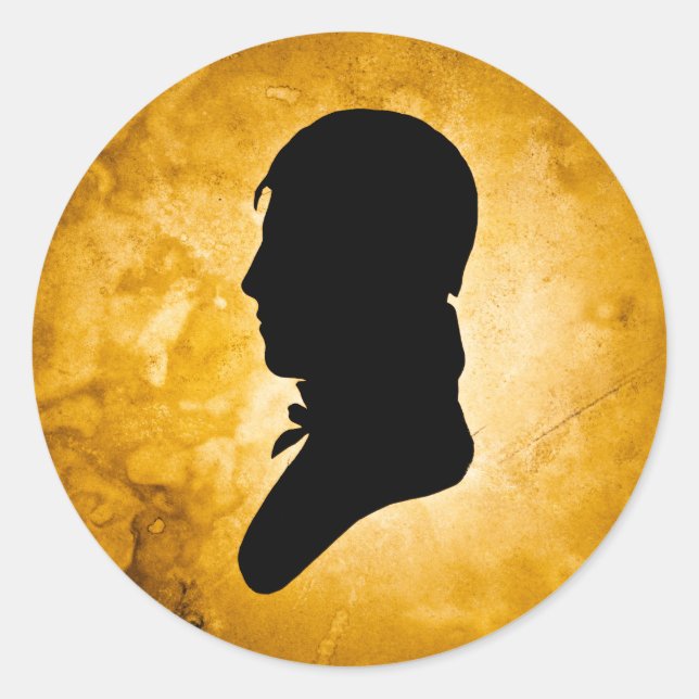 "Gentleman Silhouette on Gold" stickers (Front)