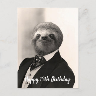 Gentleman Sloth Birthday Card