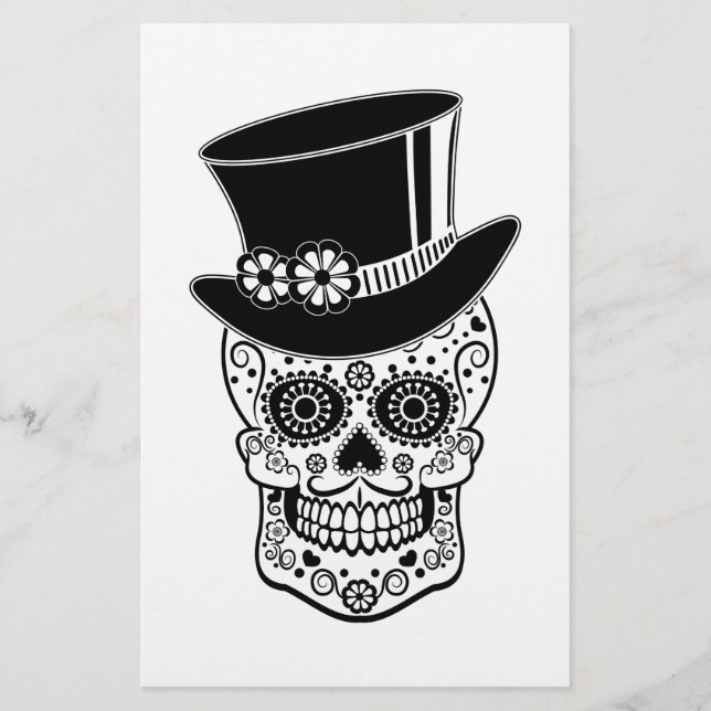 Gentleman Sugar Skull-01 Stationery (Front)