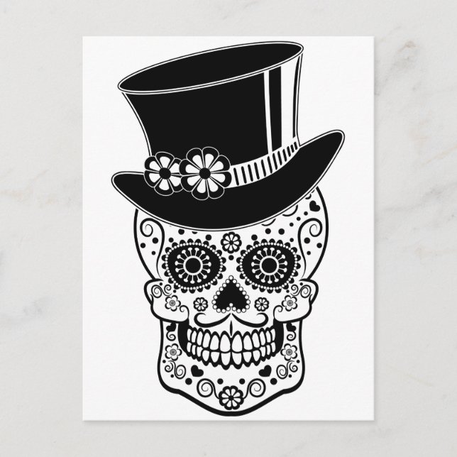 Gentleman Sugar Skull Postcard (Front)
