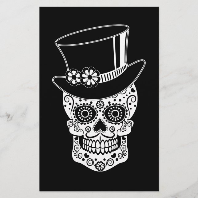 Gentleman Sugar Skull Stationery (Front)